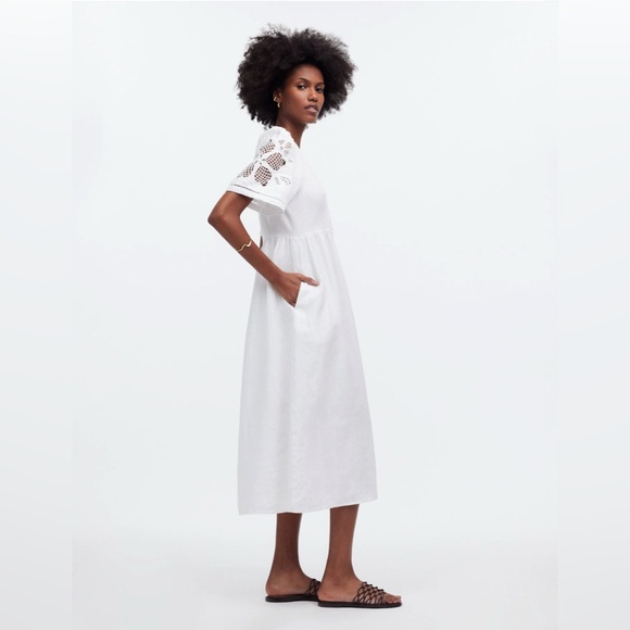 Madewell - Cassie Button-Front Midi Dress in Linen - Picture 2 of 12